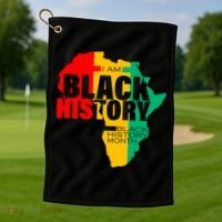 Black History Month Map Of Africa BHM Golf Towel thumb 1