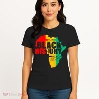Black History Month Map Of Africa BHM Women's T-Shirt thumb 4