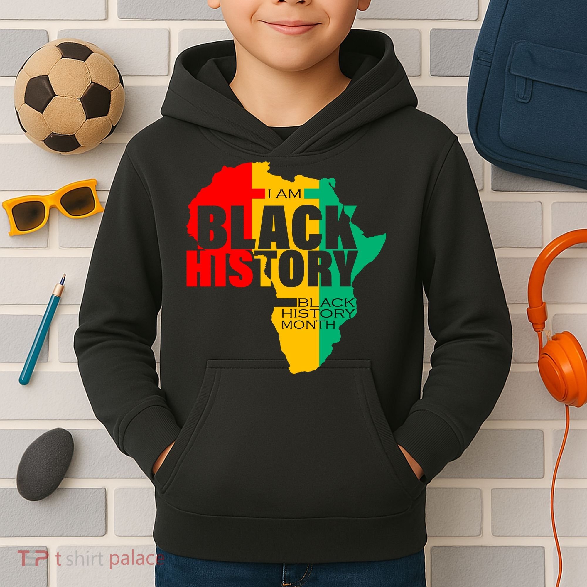 Black History Month Map Of Africa BHM Kids Hoodie