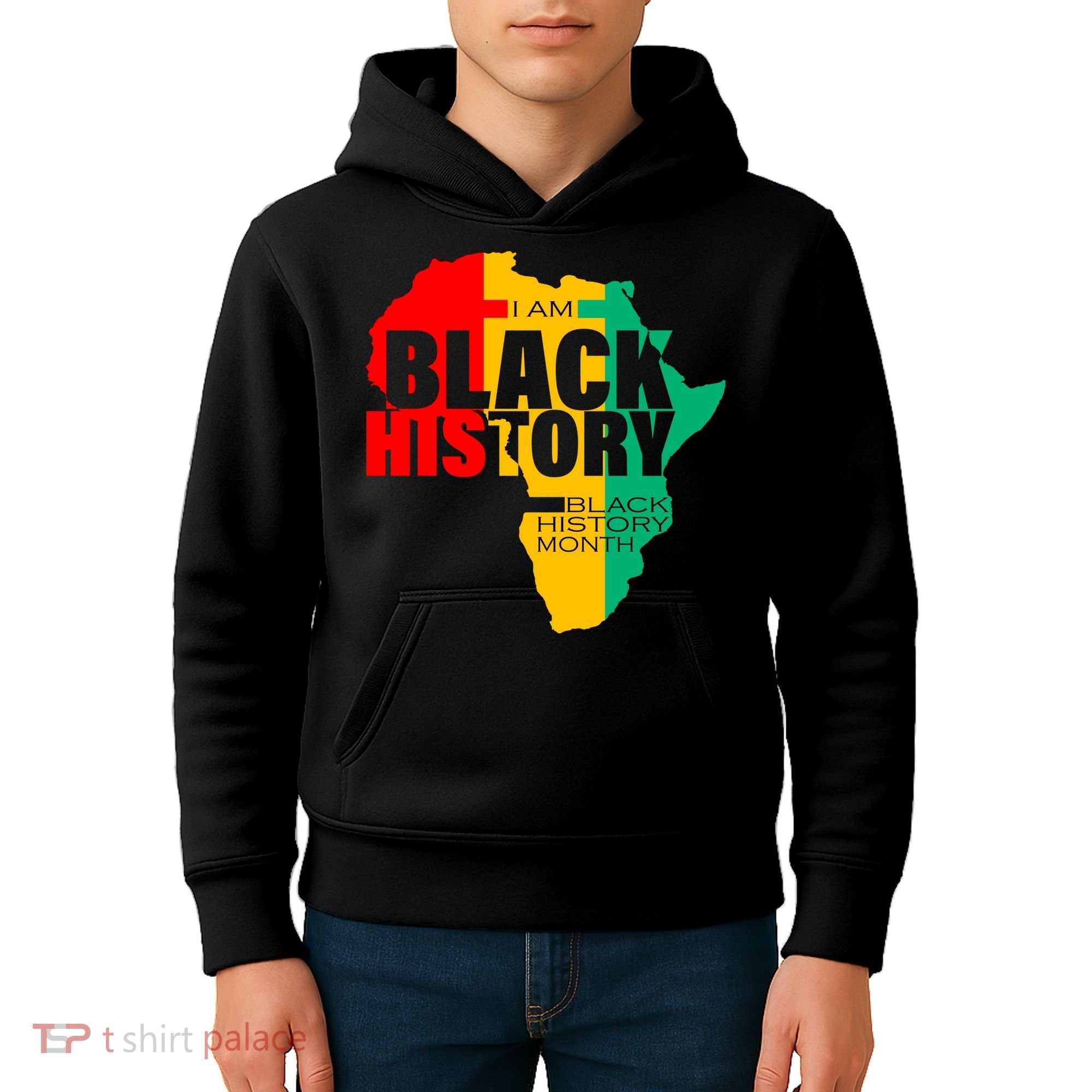 Black History Month Map Of Africa BHM Kids Hoodie