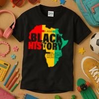 Black History Month Map Of Africa BHM Kids T-Shirt thumb 3