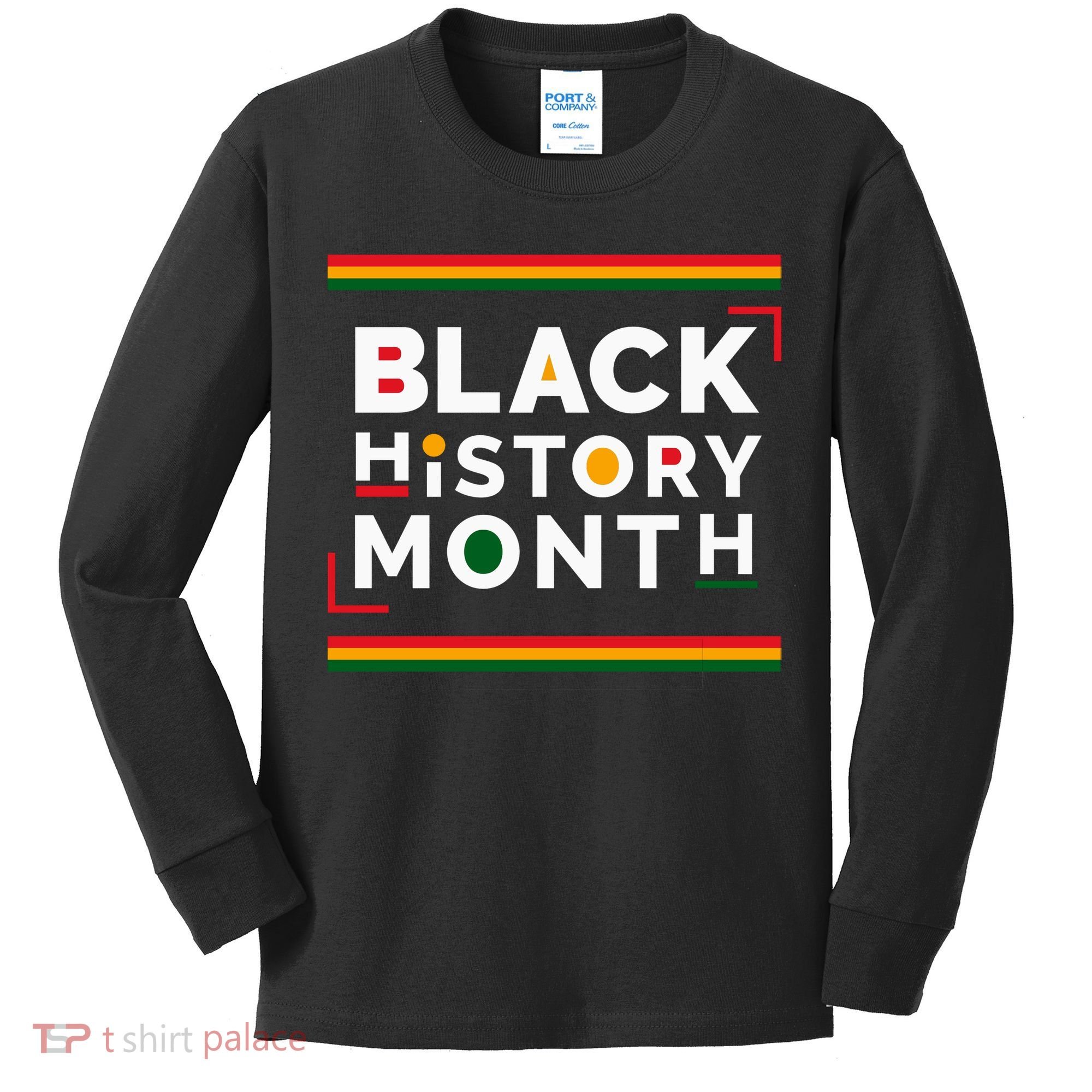 Black History Month Simple Logo Kids Long Sleeve Shirt