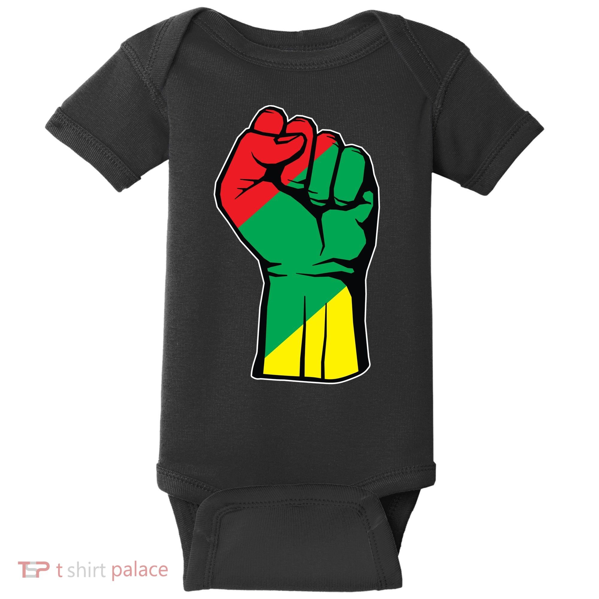 Black History Oppression Fist Baby Bodysuit