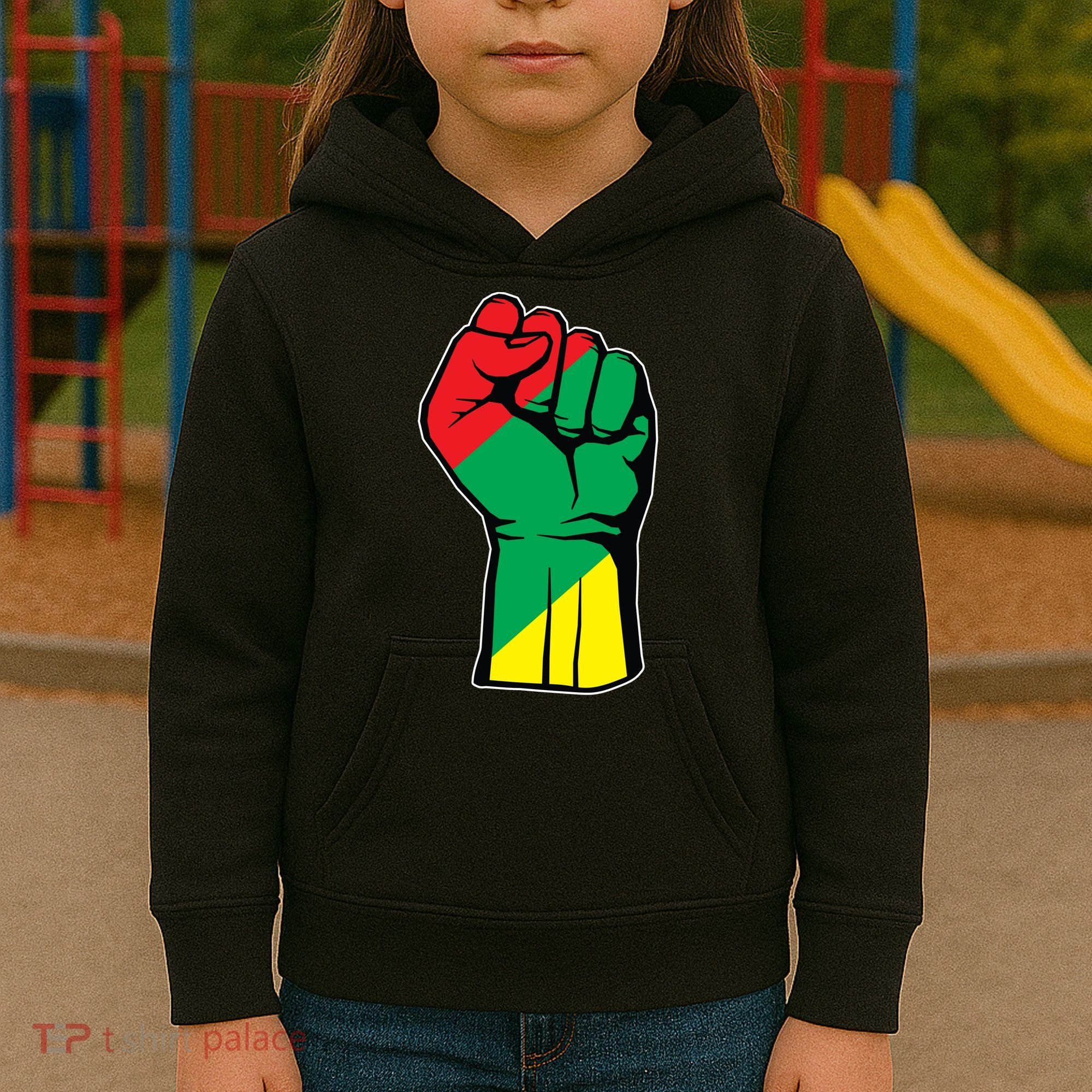 Black History Oppression Fist Kids Hoodie