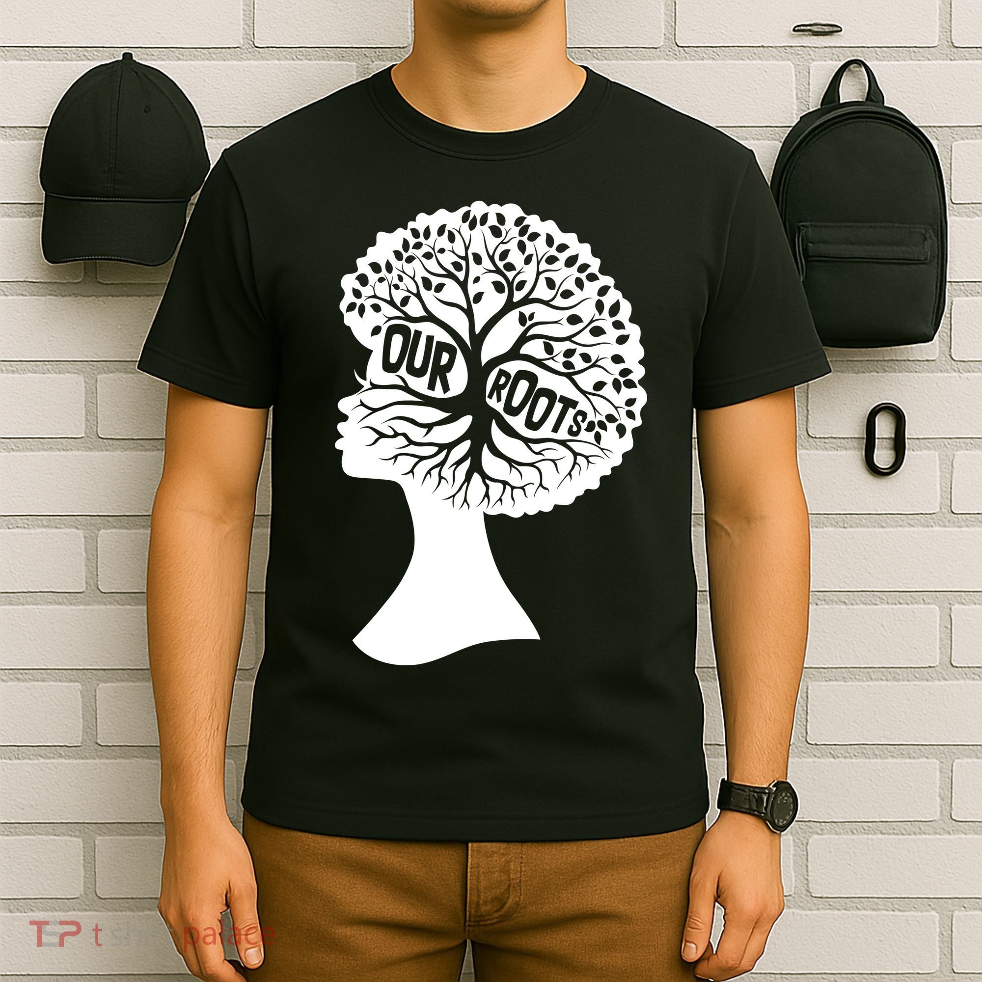 Black History Our Roots Woman Profile T-Shirt