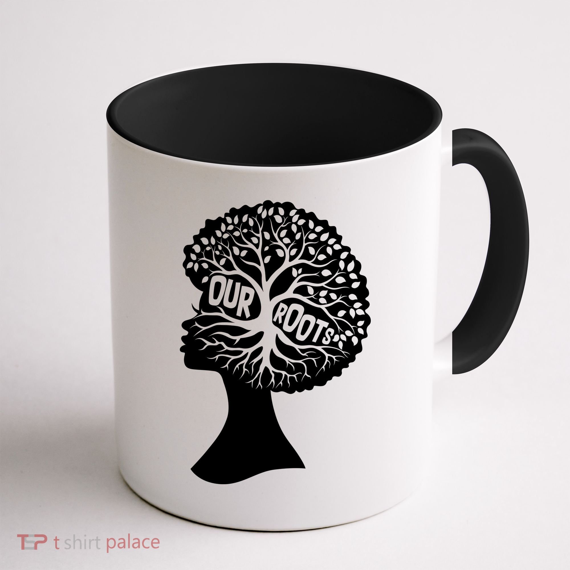 Black History Our Roots Woman Profile Coffee Mug