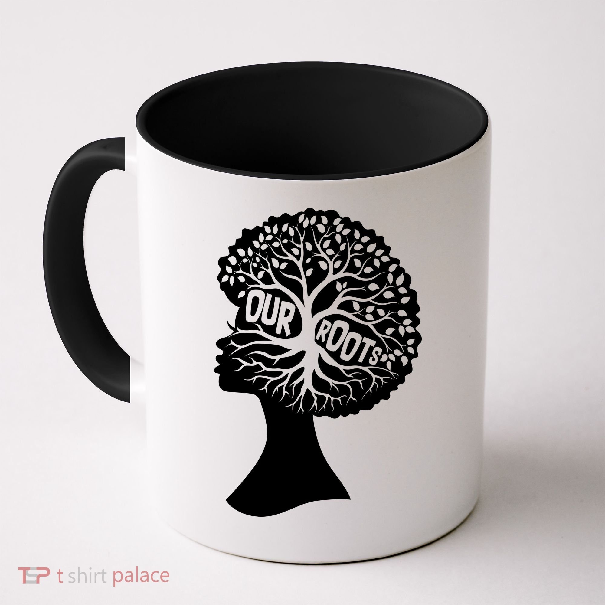 Black History Our Roots Woman Profile Coffee Mug