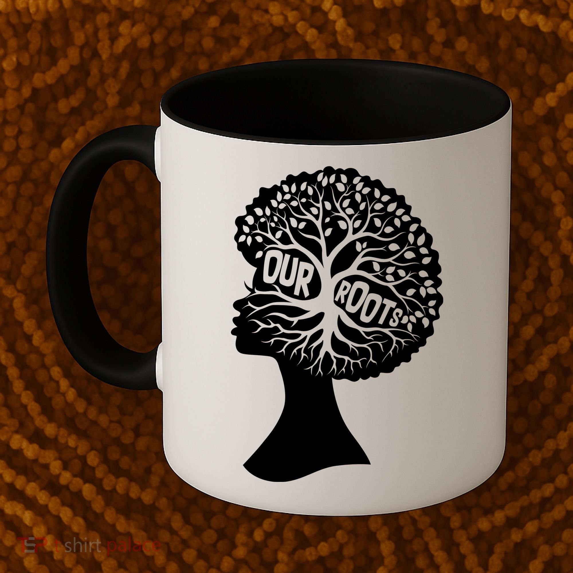Black History Our Roots Woman Profile Coffee Mug