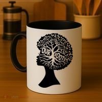 Black History Our Roots Woman Profile Coffee Mug thumb 4