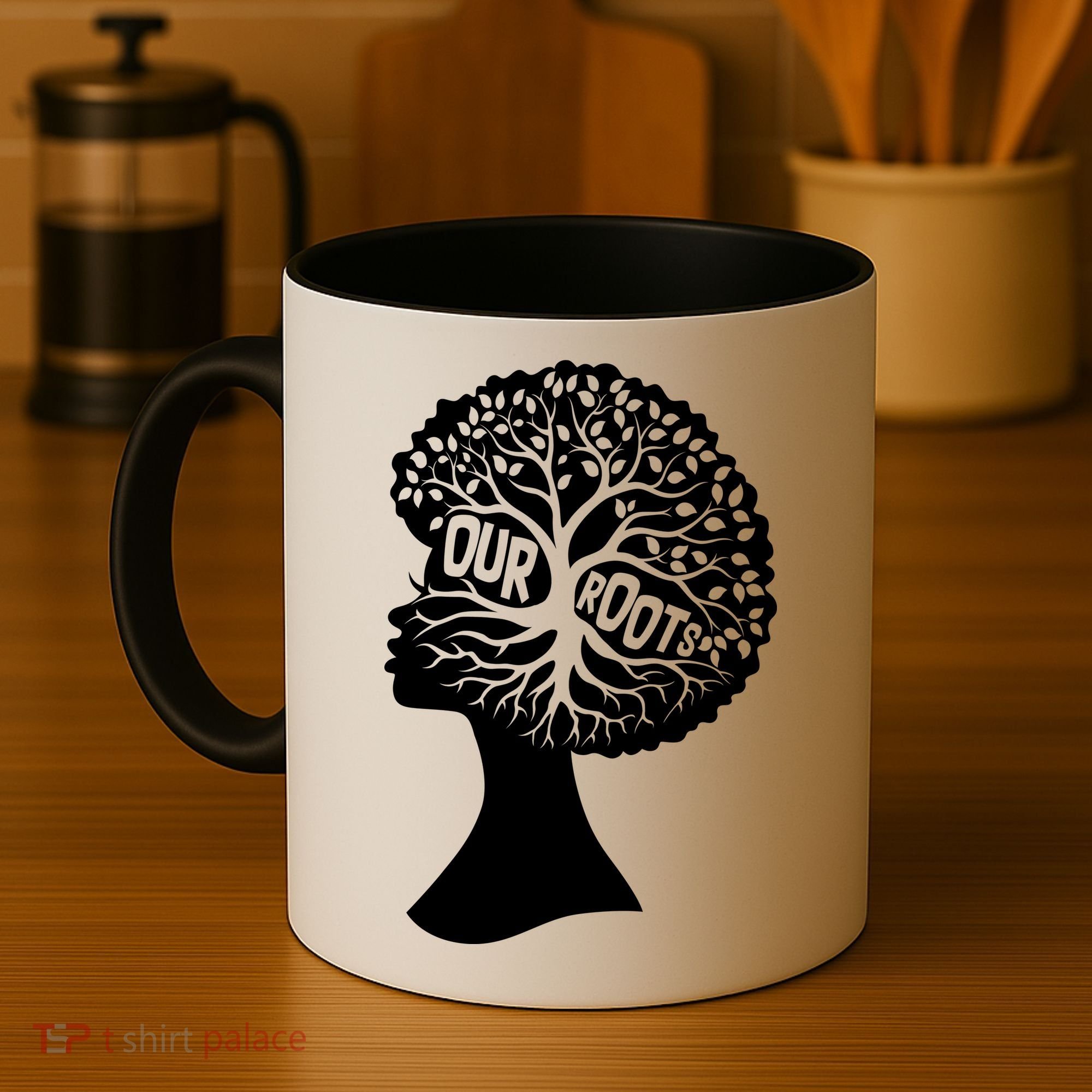 Black History Our Roots Woman Profile Coffee Mug