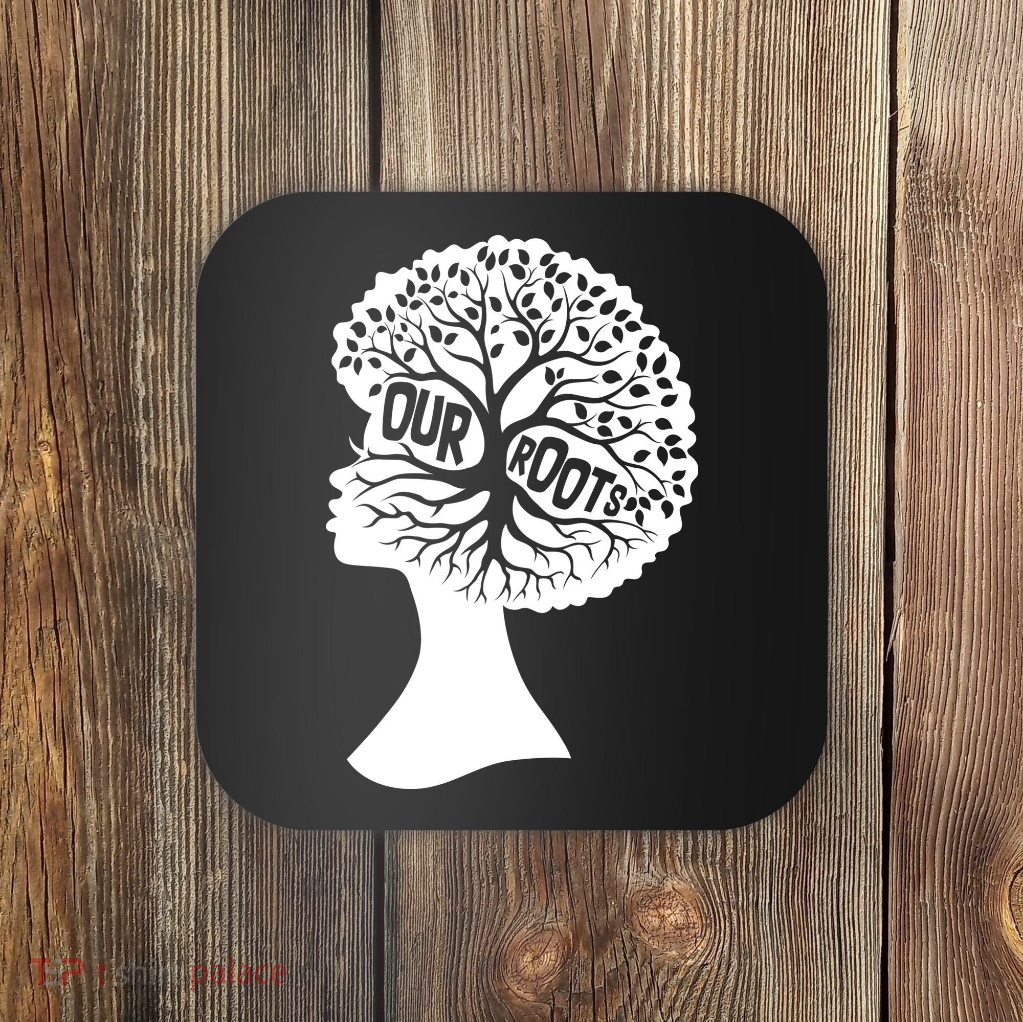Black History Our Roots Woman Profile Coaster