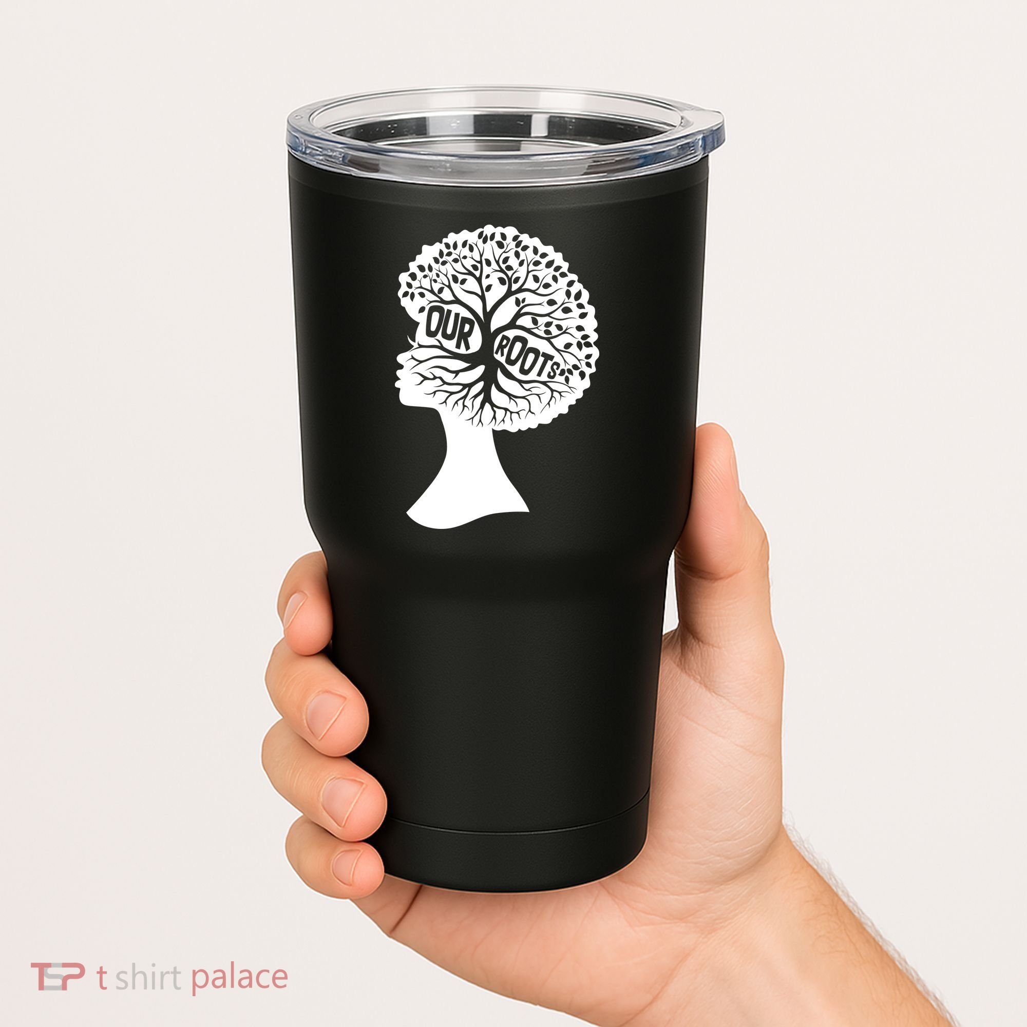 Black History Our Roots Woman Profile Tumbler