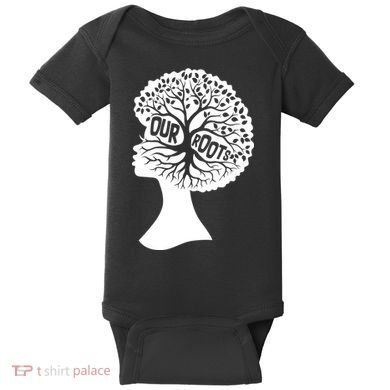Black History Our Roots Woman Profile Baby Bodysuit