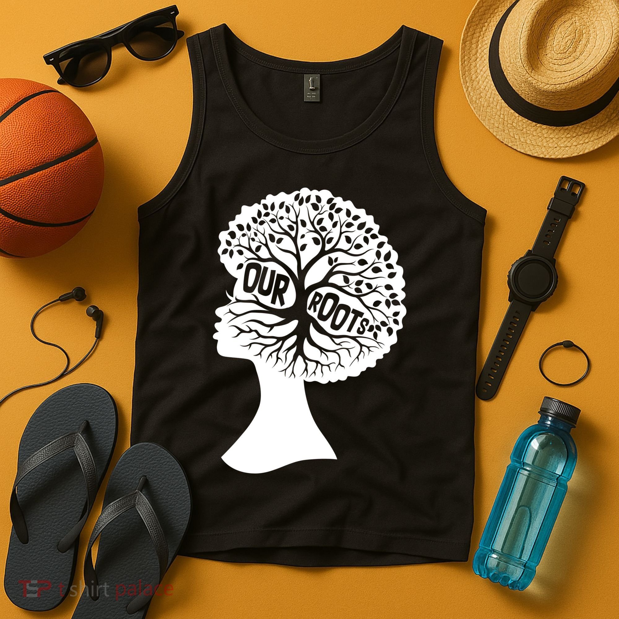 Black History Our Roots Woman Profile Tank Top