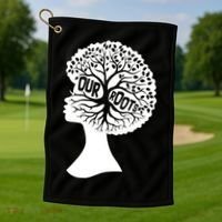 Black History Our Roots Woman Profile Golf Towel thumb 1