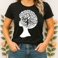 Black History Our Roots Woman Profile Women's T-Shirt thumb 2