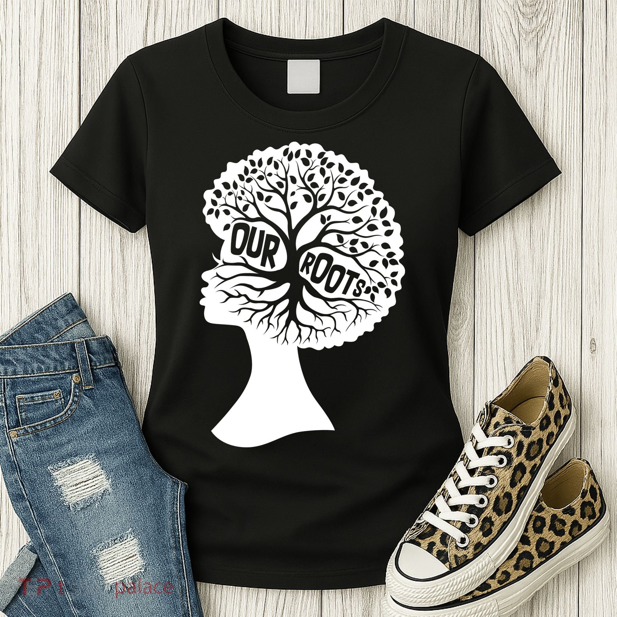 Black History Our Roots Woman Profile Women's T-Shirt