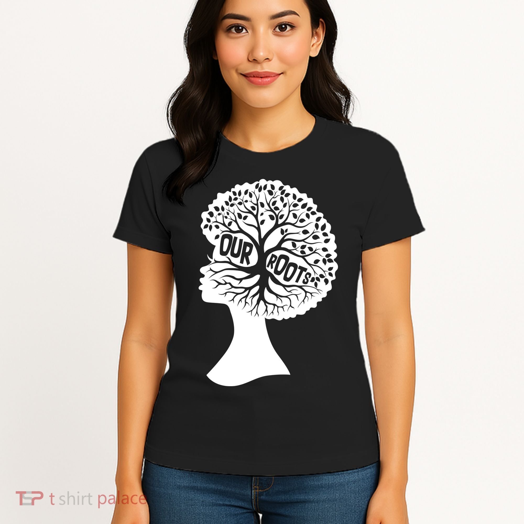 Black History Our Roots Woman Profile Women's T-Shirt
