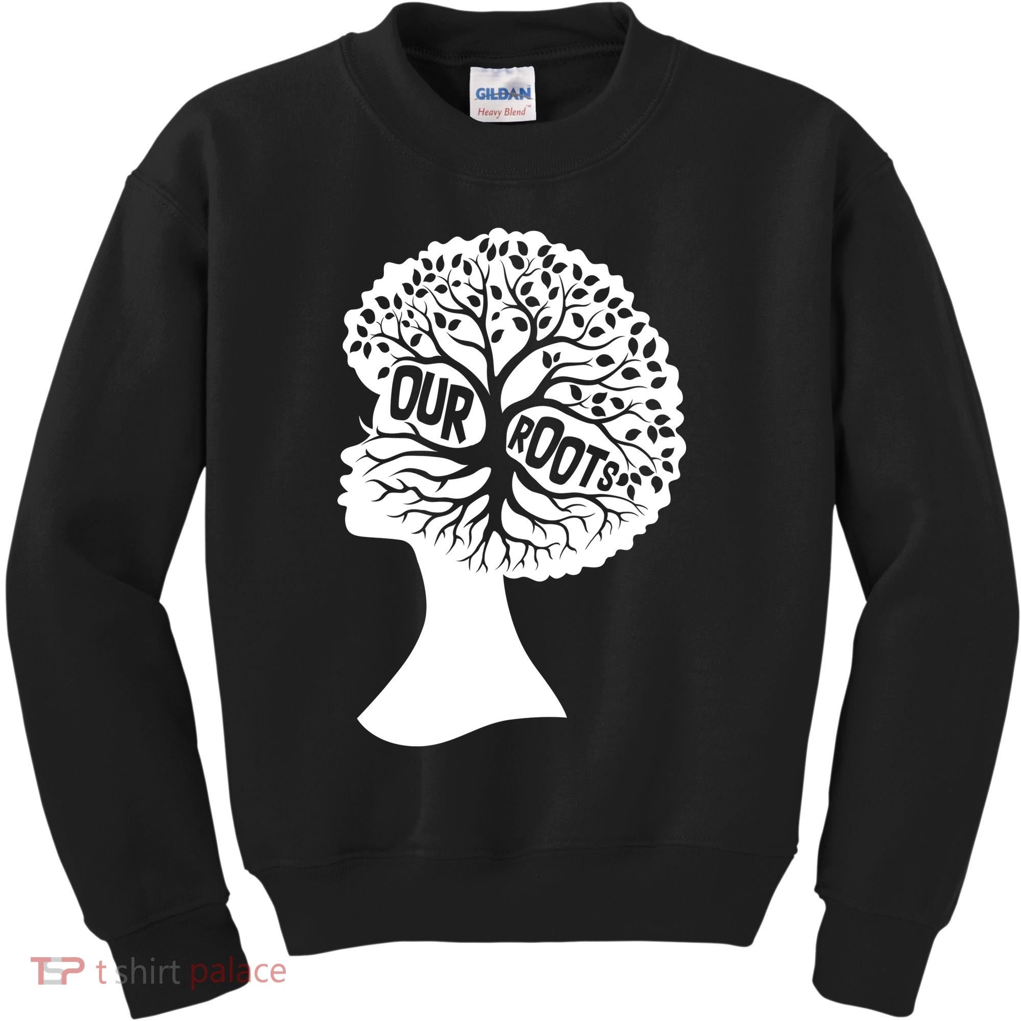 Black History Our Roots Woman Profile Kids Sweatshirt