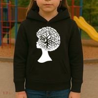 Black History Our Roots Woman Profile Kids Hoodie thumb 3