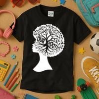 Black History Our Roots Woman Profile Kids T-Shirt thumb 3