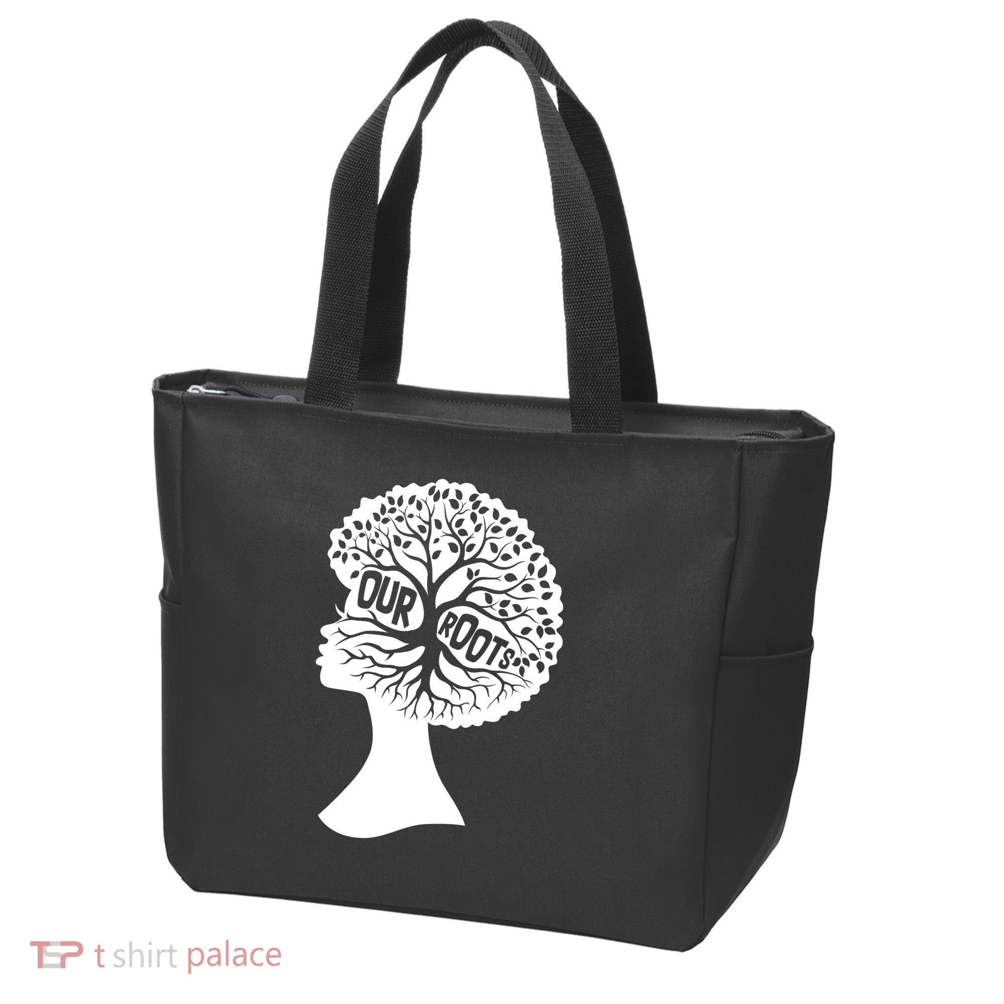 Black History Our Roots Woman Profile Tote Bag