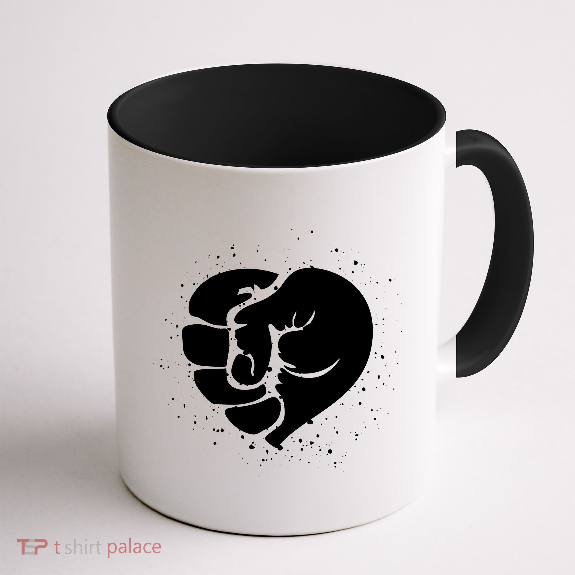 Black History Protest Fist Heart Coffee Mug