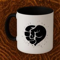 Black History Protest Fist Heart Coffee Mug thumb 2
