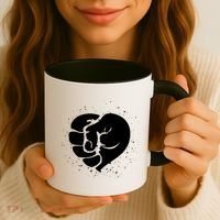 Black History Protest Fist Heart Coffee Mug thumb 3
