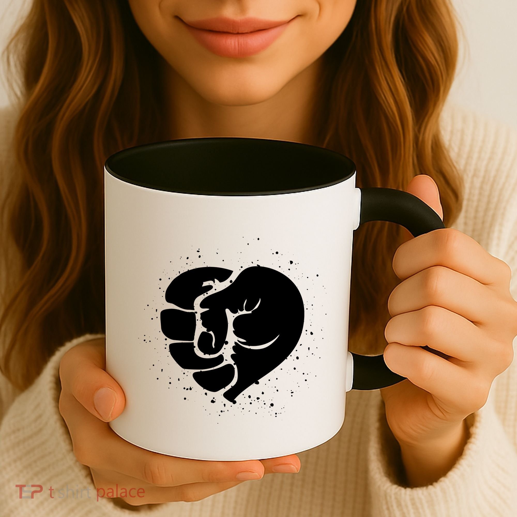 Black History Protest Fist Heart Coffee Mug