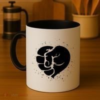 Black History Protest Fist Heart Coffee Mug thumb 4