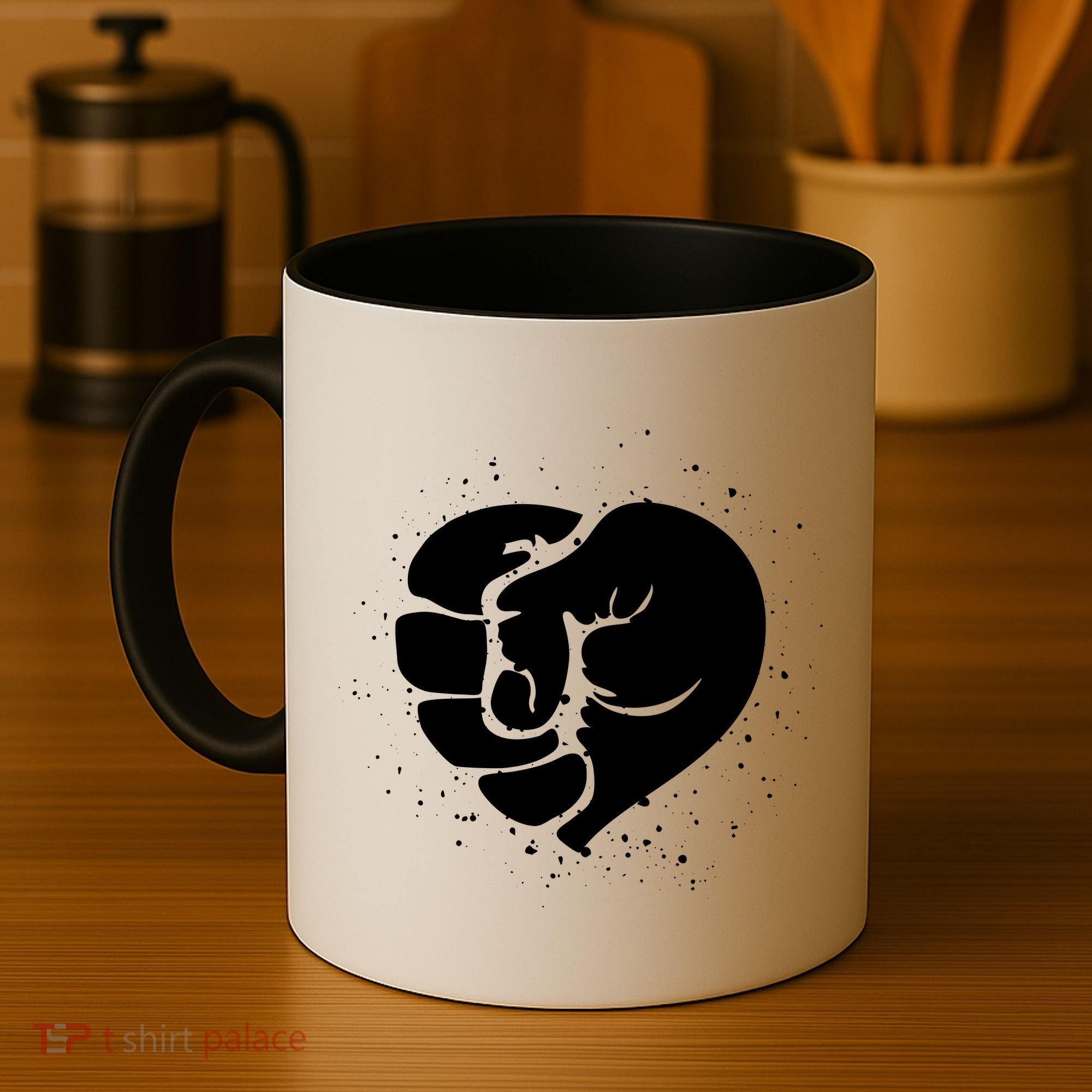 Black History Protest Fist Heart Coffee Mug