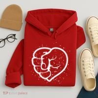 Black History Protest Fist Heart Hoodie thumb 4