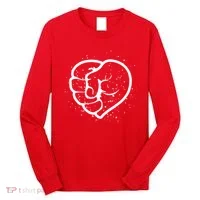 Black History Protest Fist Heart Long Sleeve Shirt thumb 0