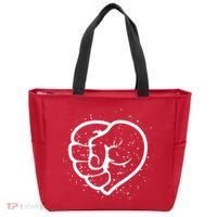 Black History Protest Fist Heart Tote Bag thumb 0