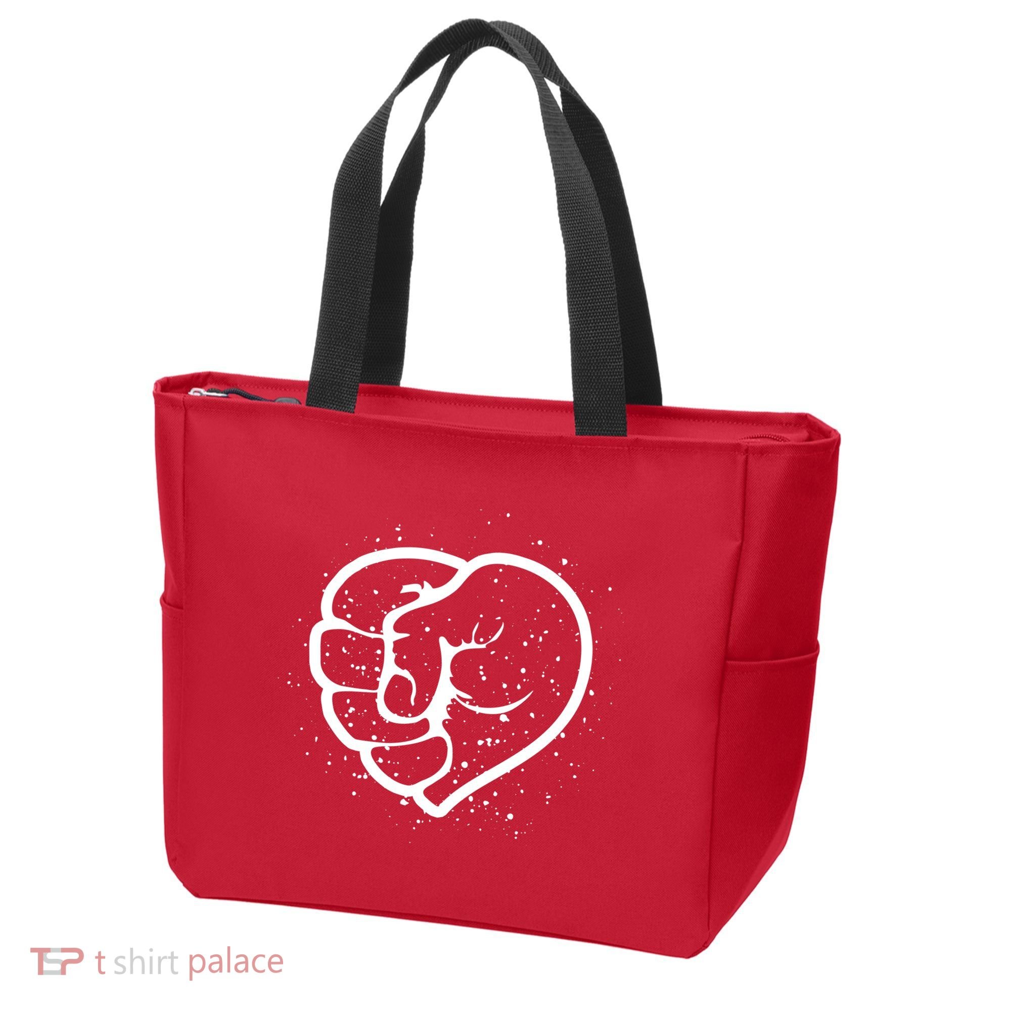 Black History Protest Fist Heart Tote Bag