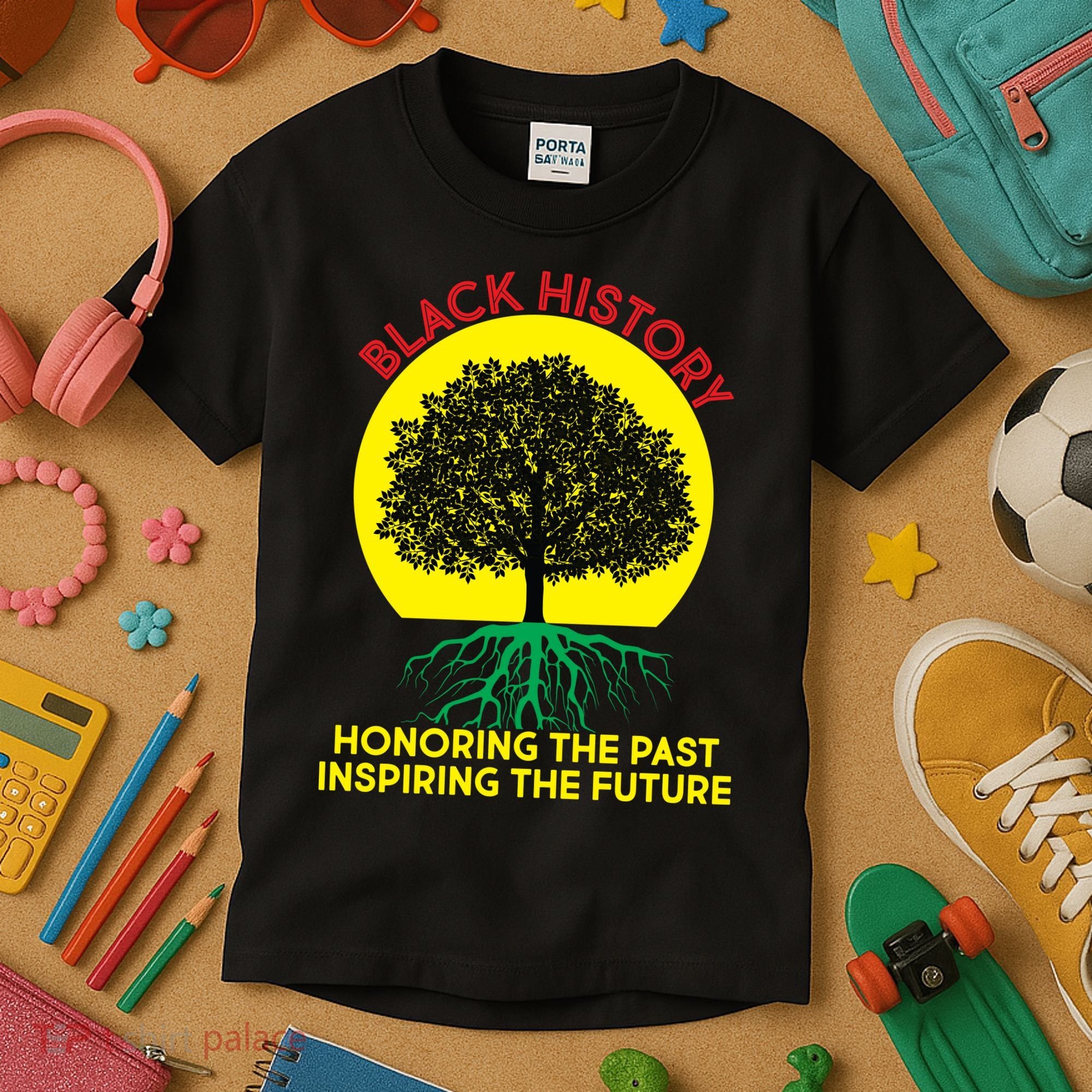 Black History Roots Past and Future Kids T-Shirt