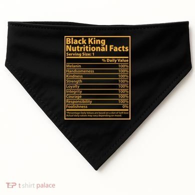 Black King Nutritional Facts USA-Made Doggie Bandana