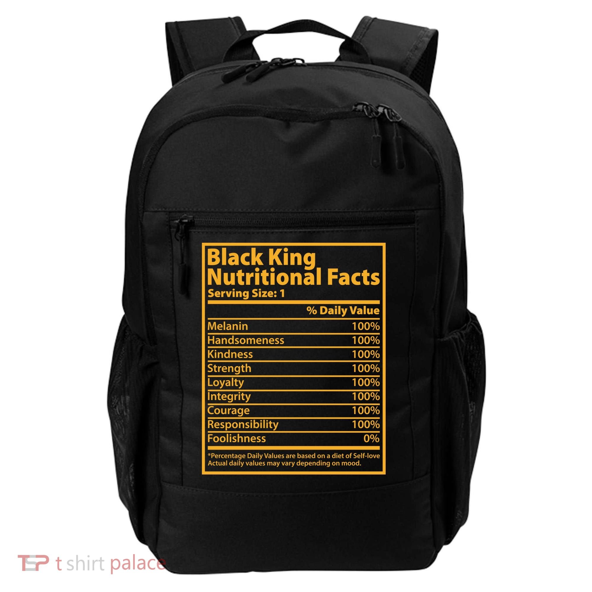 Black King Nutritional Facts Backpack
