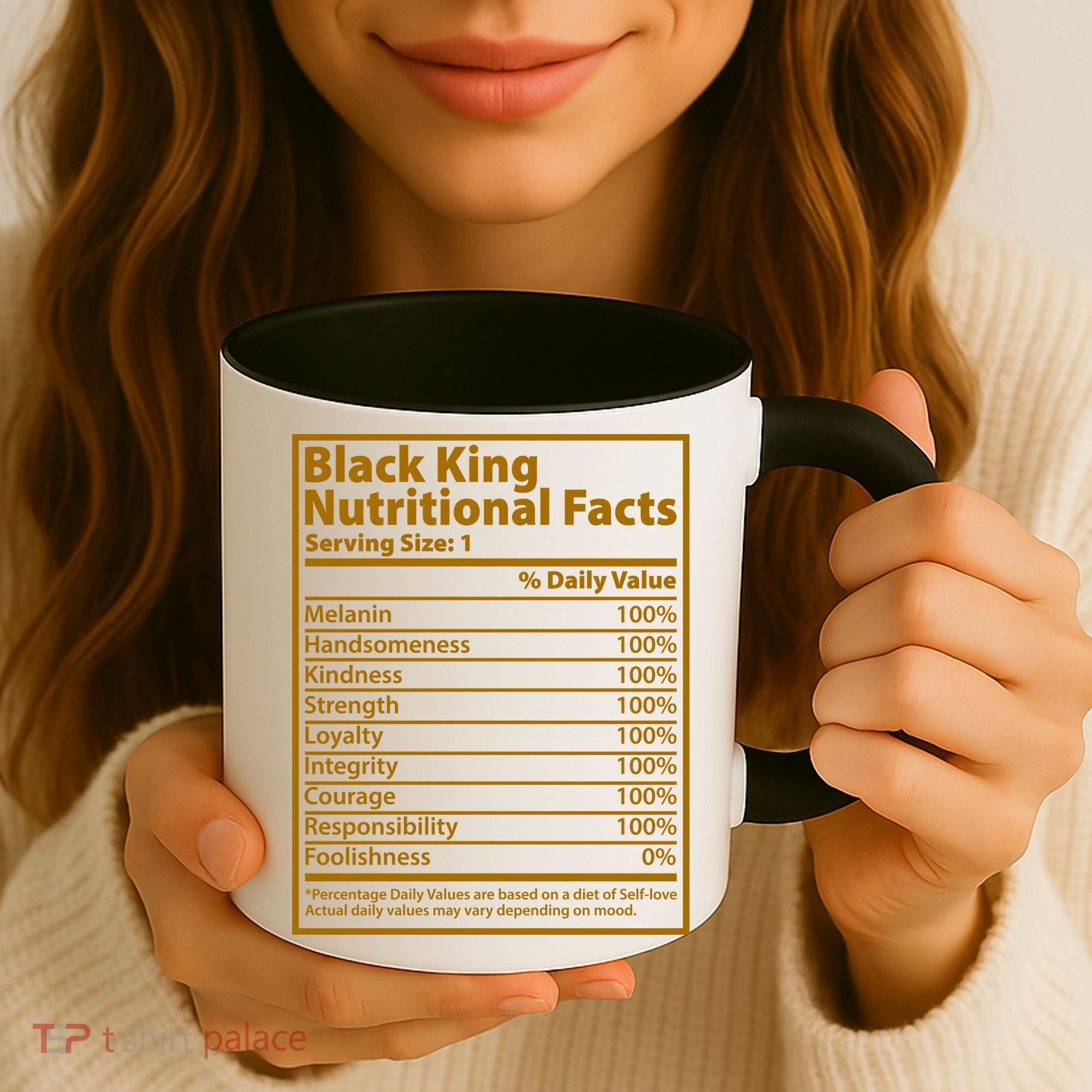 Black King Nutritional Facts Coffee Mug