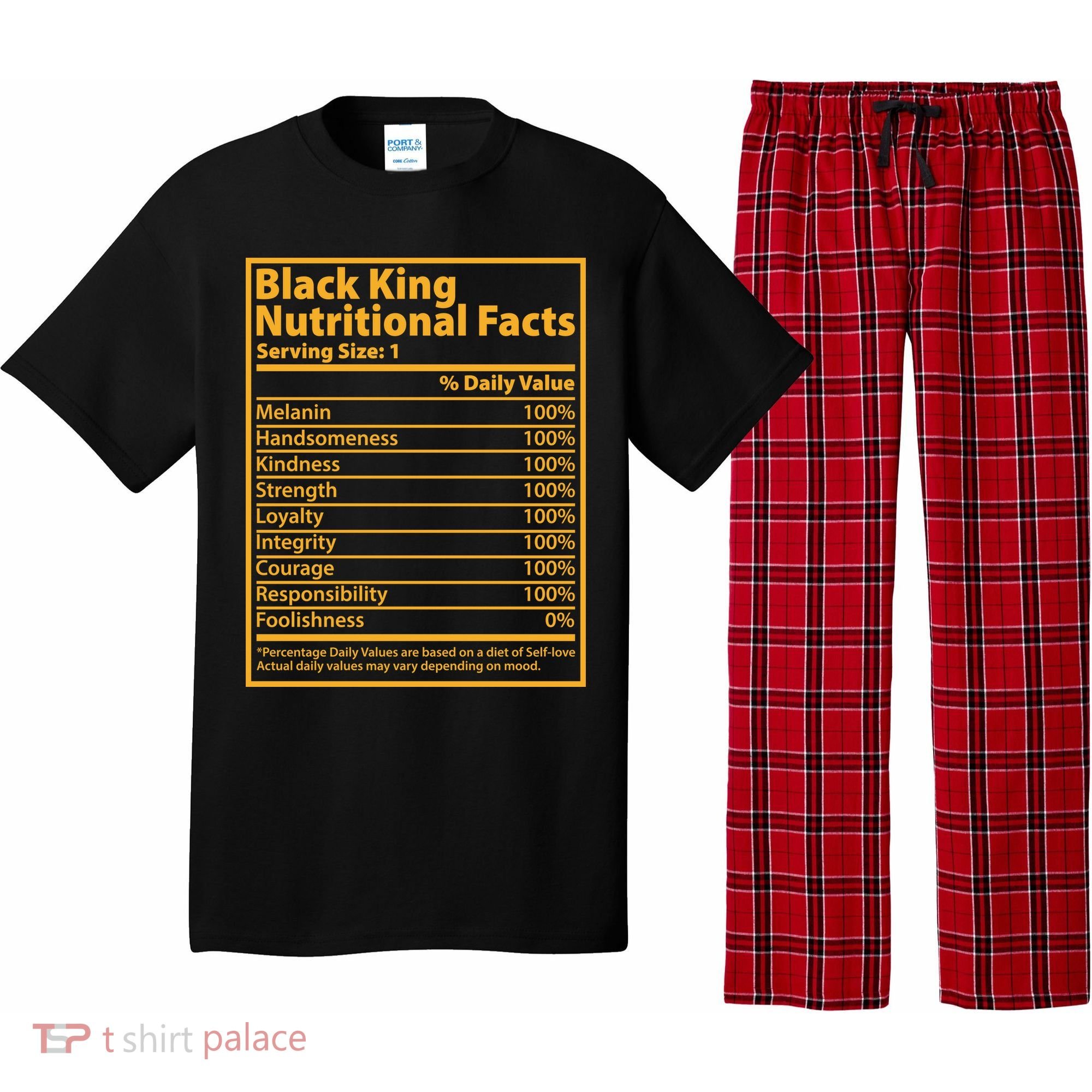Black King Nutritional Facts Pajama Set