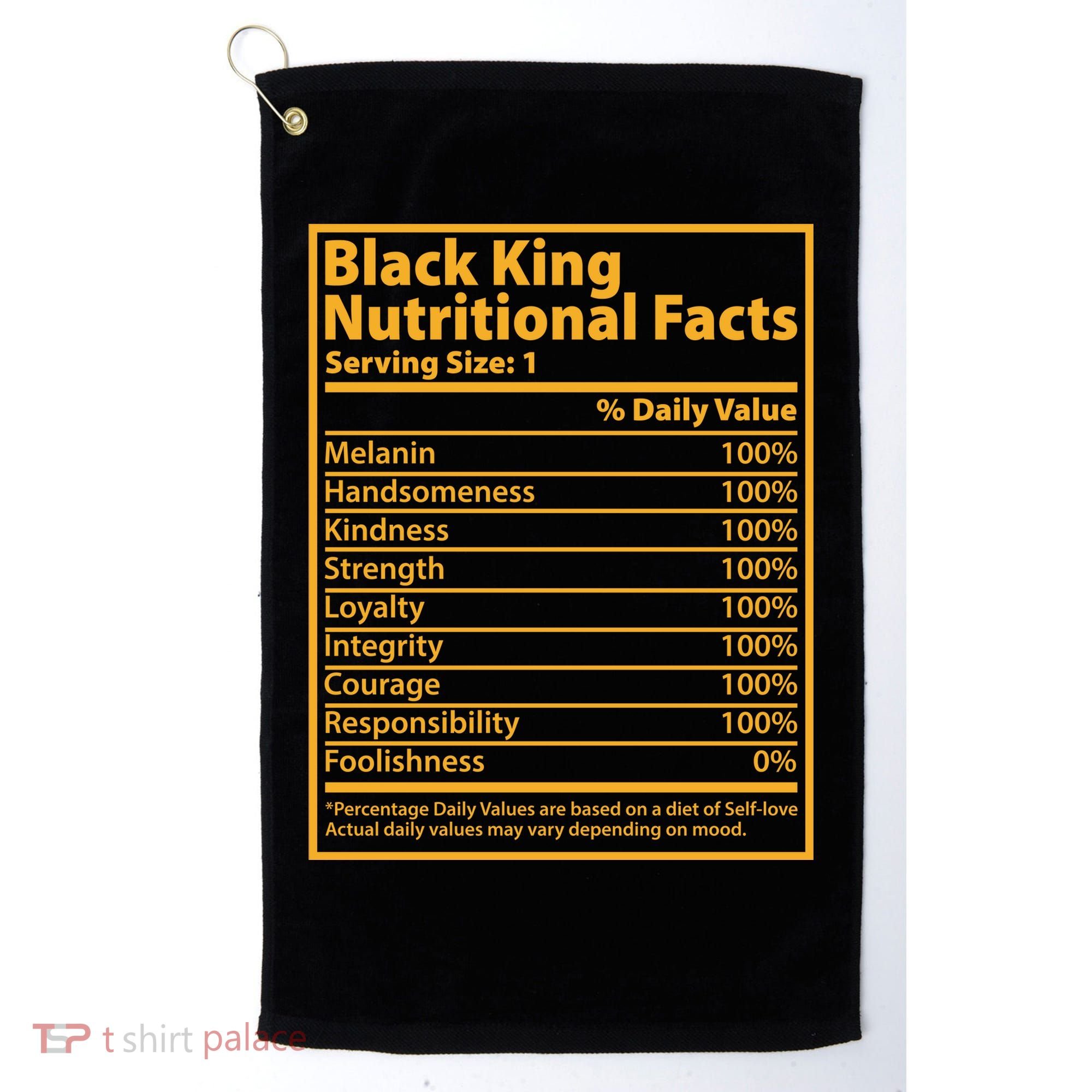 Black King Nutritional Facts Golf Towel