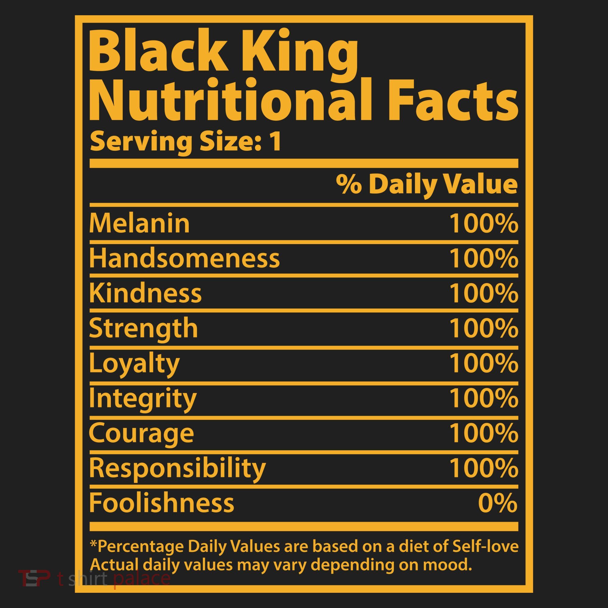 Black King Nutritional Facts Golf Towel
