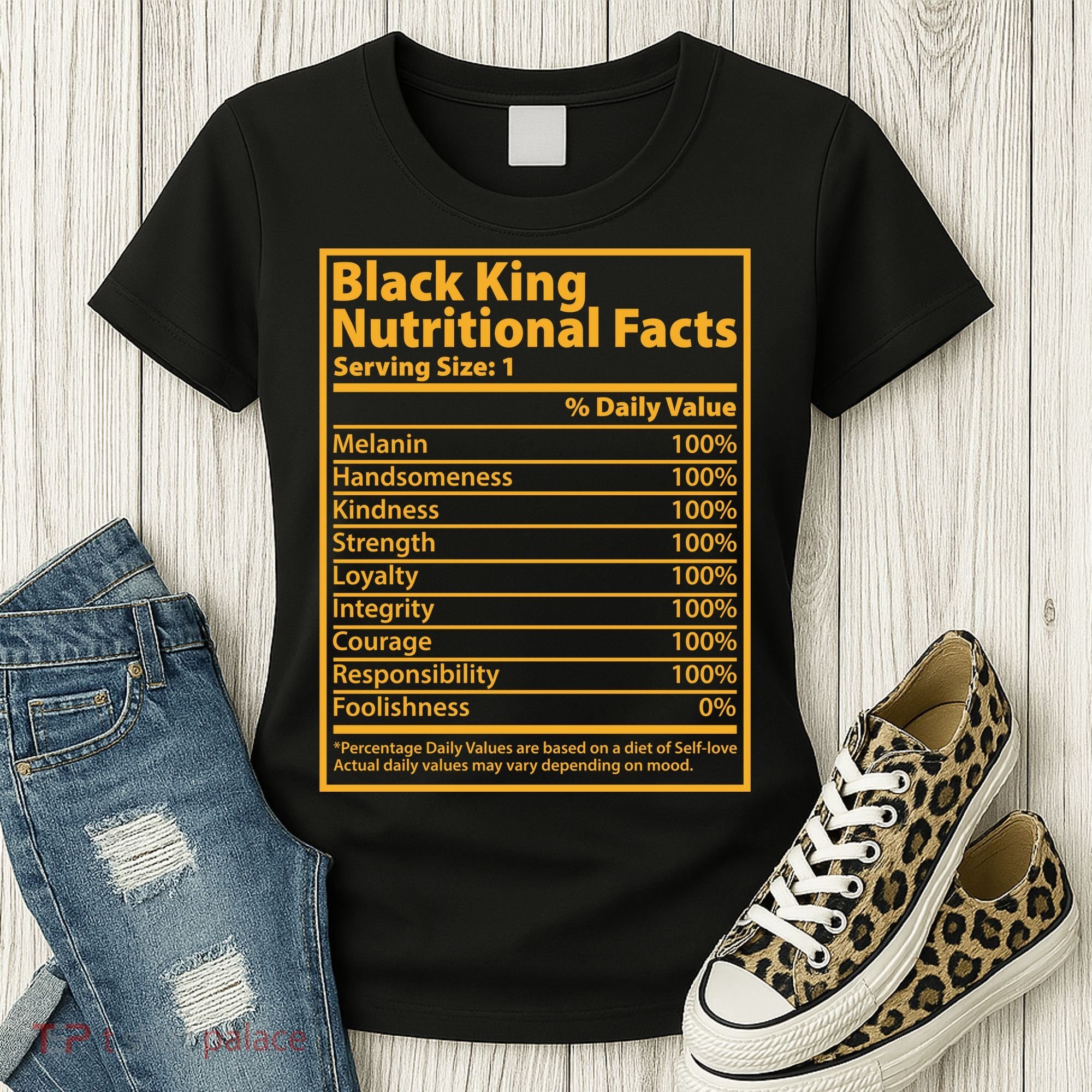 Black King Nutritional Facts Women's T-Shirt
