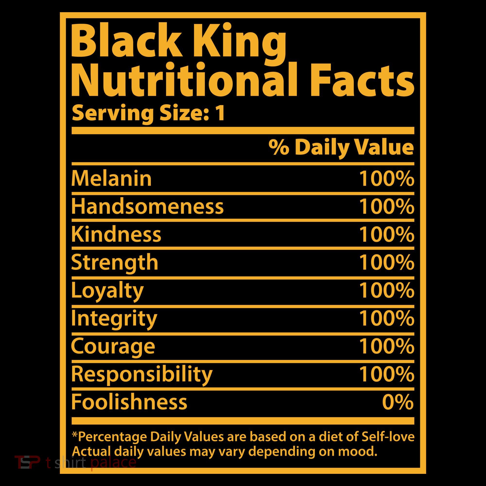 Black King Nutritional Facts Kids Sweatshirt