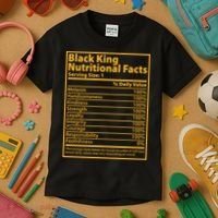 Black King Nutritional Facts Kids T-Shirt thumb 3