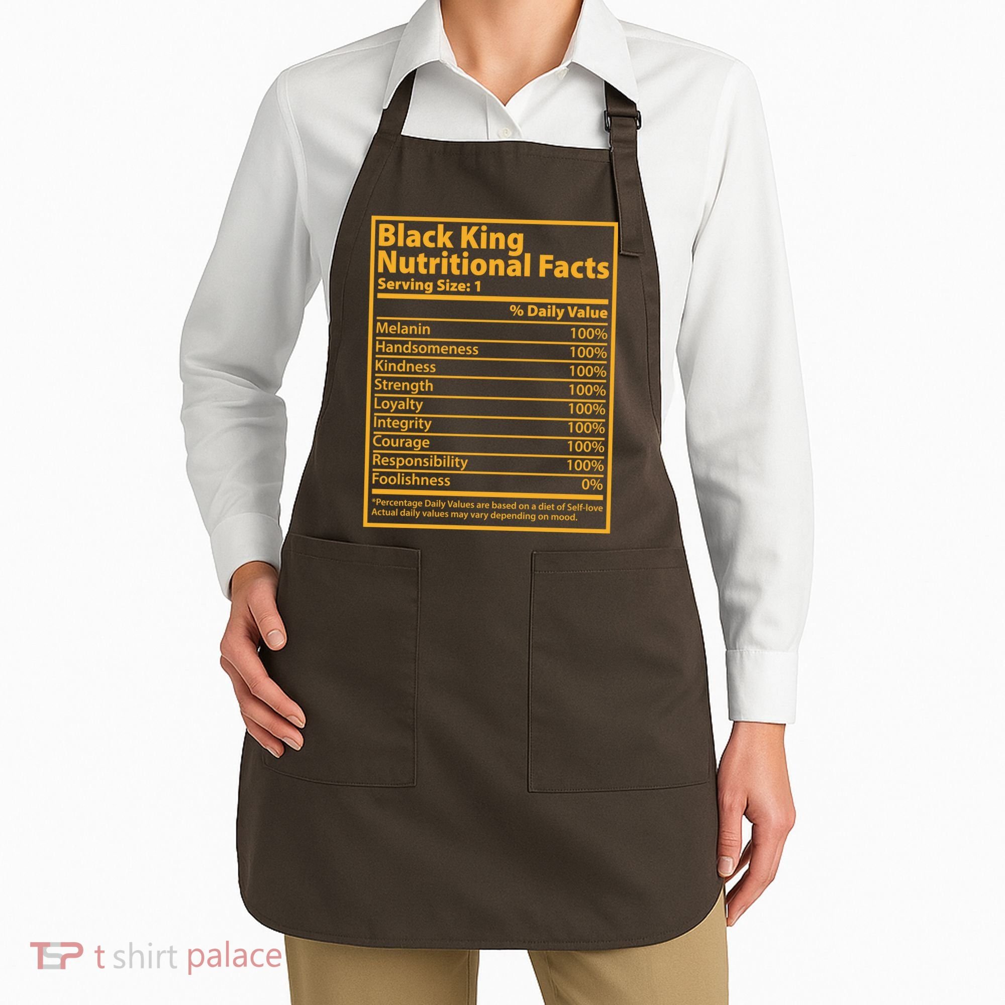 Black King Nutritional Facts Apron
