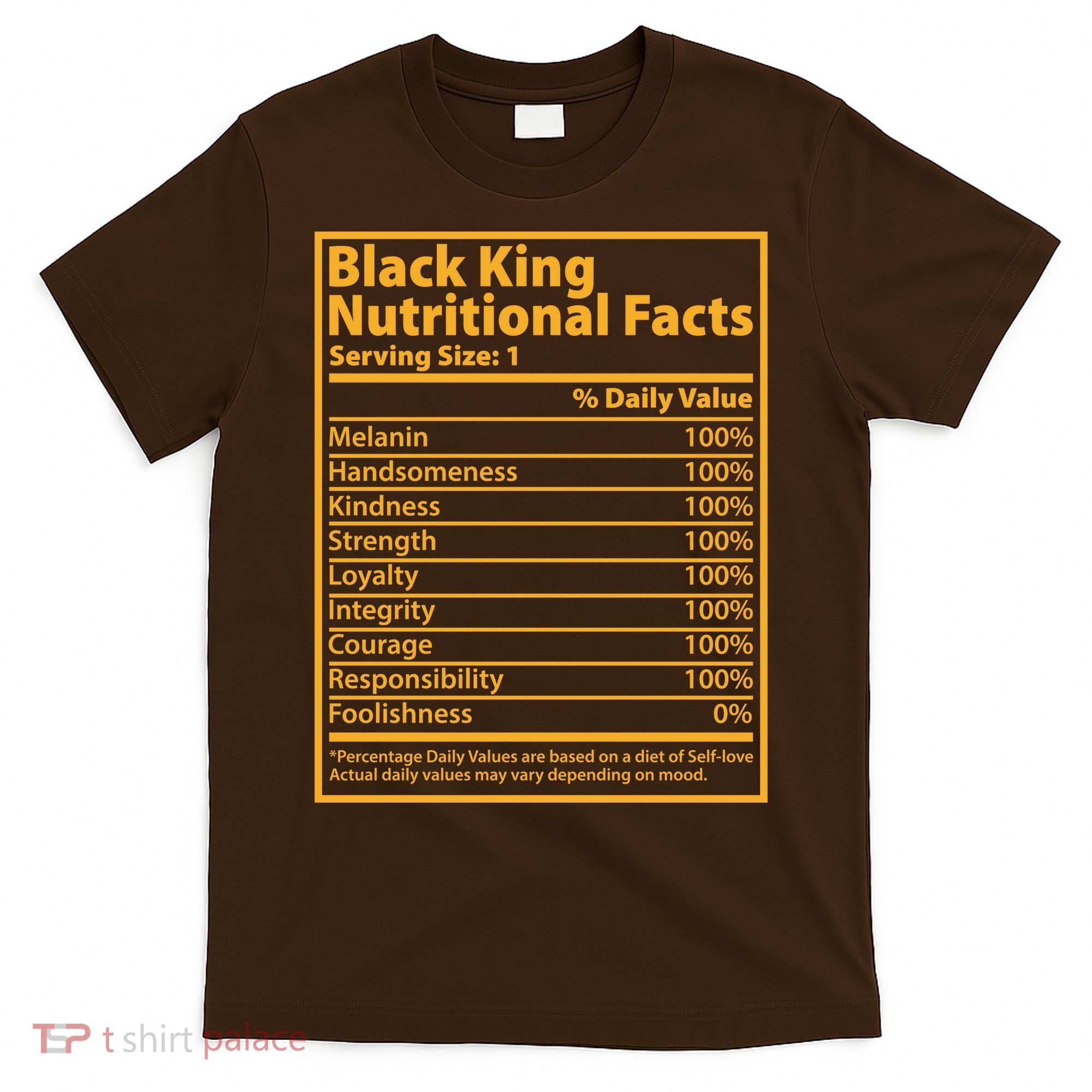 Black King Nutritional Facts T-Shirt
