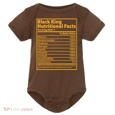 Black King Nutritional Facts Baby Bodysuit