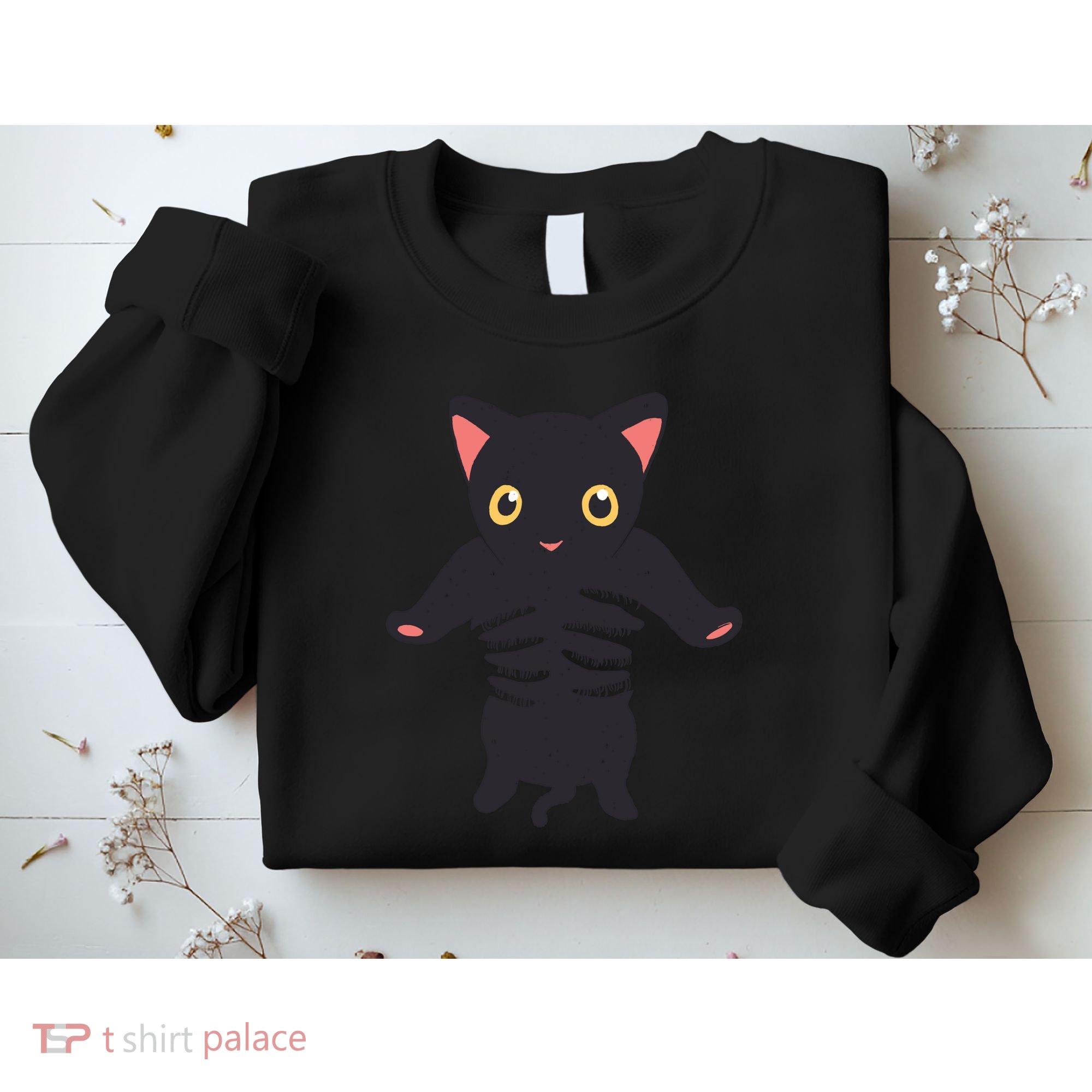Black Kitty Being Held Sweatshirt